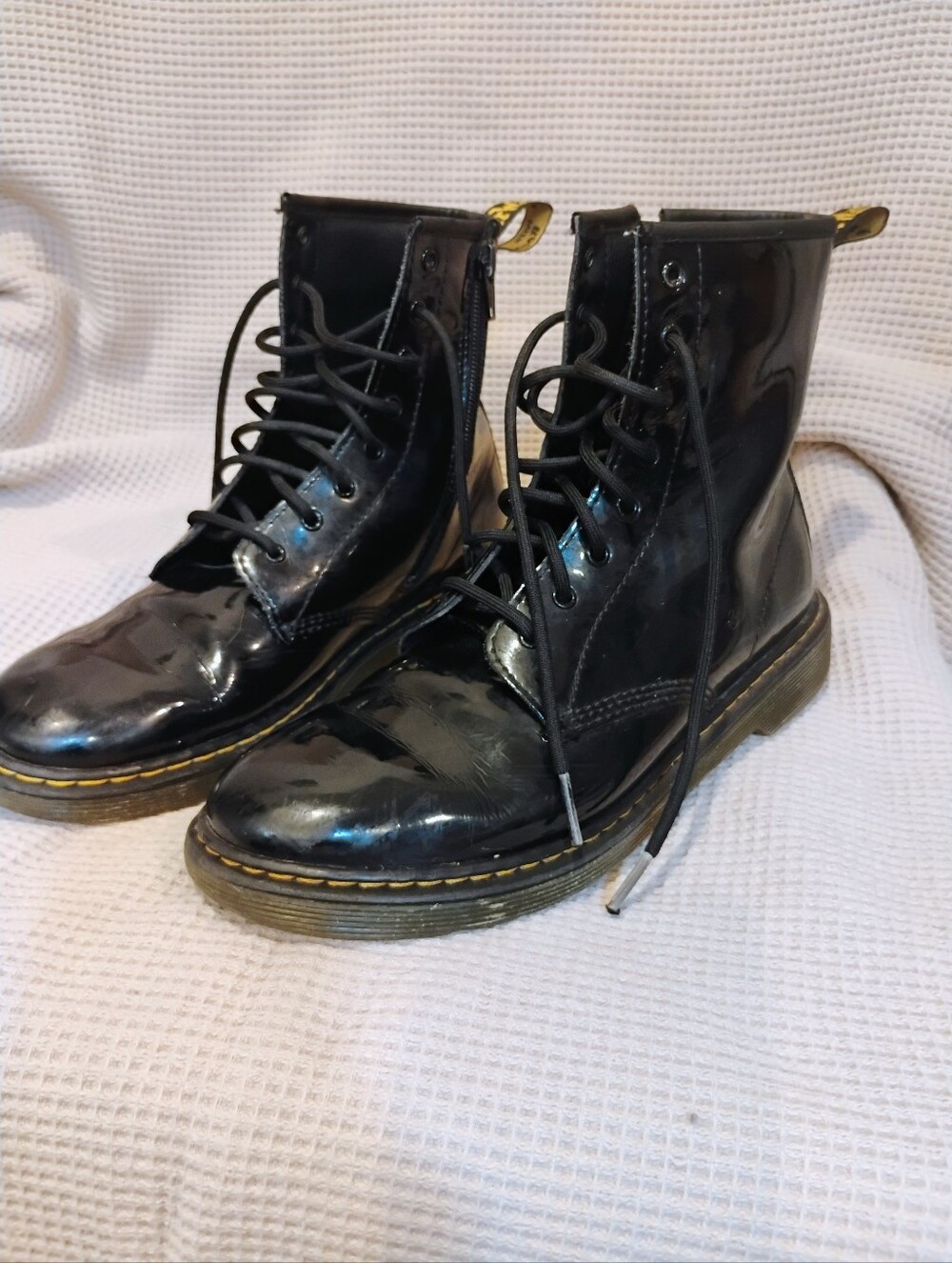 Dr. Martens 1460 Y Black Patent Leather Lace Up Combat Boots UK 5 /US W7 Or M6